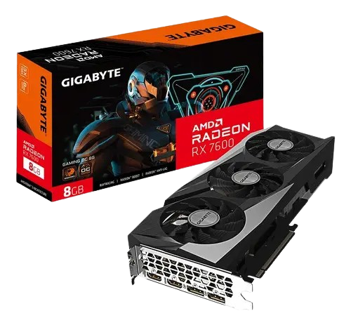 Placa de Vídeo RX 7600 GAMING OC 8G AMD Radeon Gigabyte